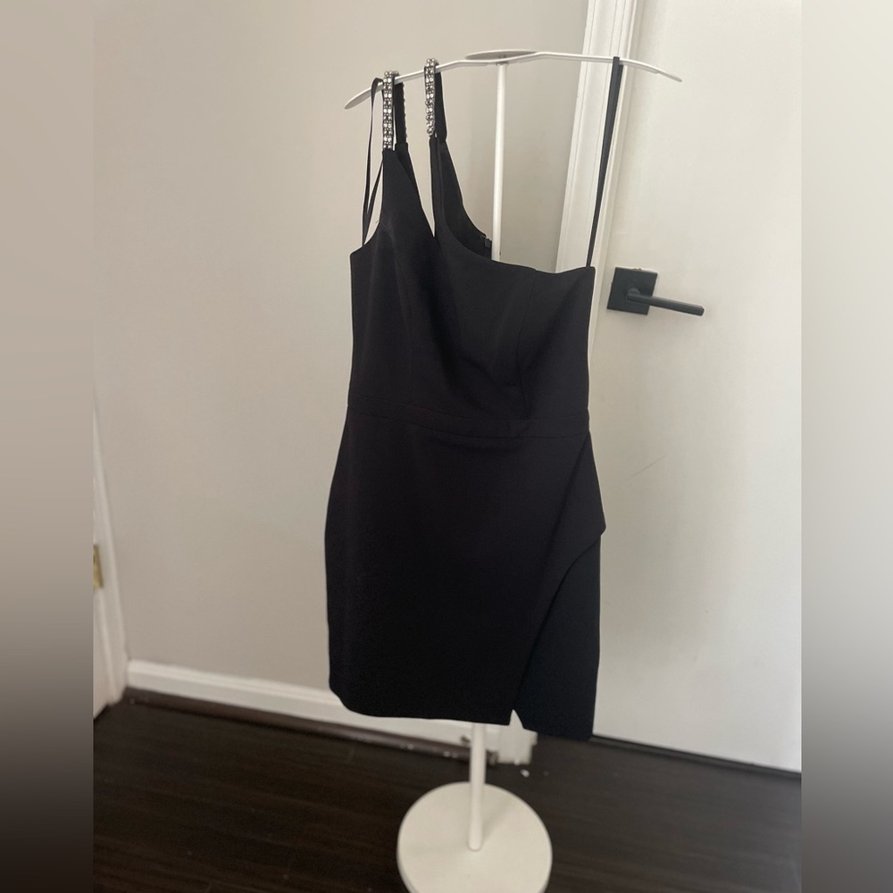 Aqua one shoulder cocktail dress